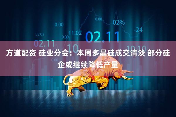 方道配资 硅业分会：本周多晶硅成交清淡 部分硅企或继续降低产量
