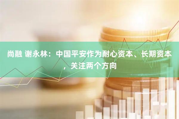 尚融 谢永林：中国平安作为耐心资本、长期资本，关注两个方向