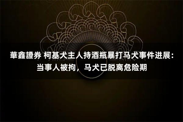 華鑫證券 柯基犬主人持酒瓶暴打马犬事件进展:当事人被拘,马犬已脱离危险期