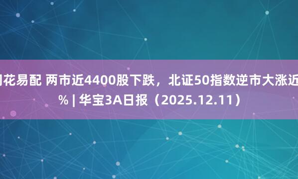 同花易配 两市近4400股下跌，北证50指数逆市大涨近4% | 华宝3A日报（2025.12.11）