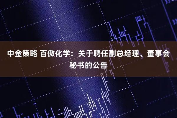 中金策略 百傲化学：关于聘任副总经理、董事会秘书的公告