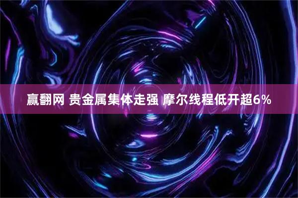 赢翻网 贵金属集体走强 摩尔线程低开超6%